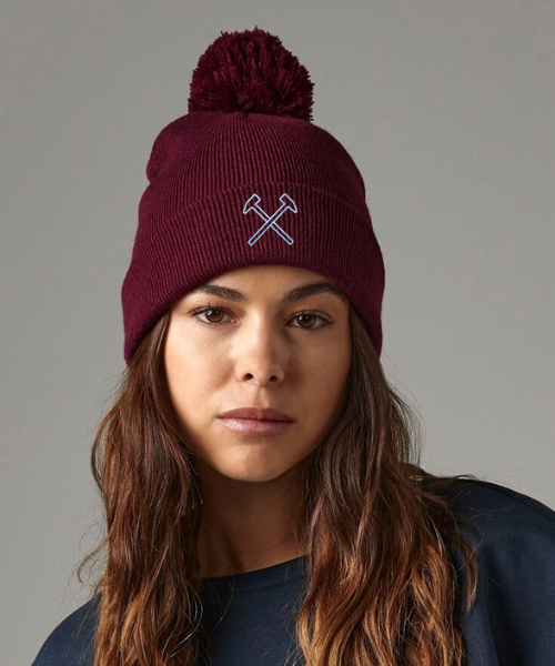 Iron Essentials Claret Pom Pom Beanie